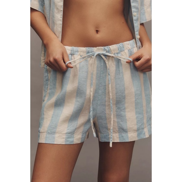 Trovata Birds Of Paradis Blue Seaside Stripe Charlie Shorts